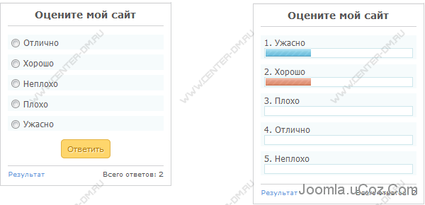 СТИЛИЗАЦИЯ ОПРОСА UCOZ V.1.5